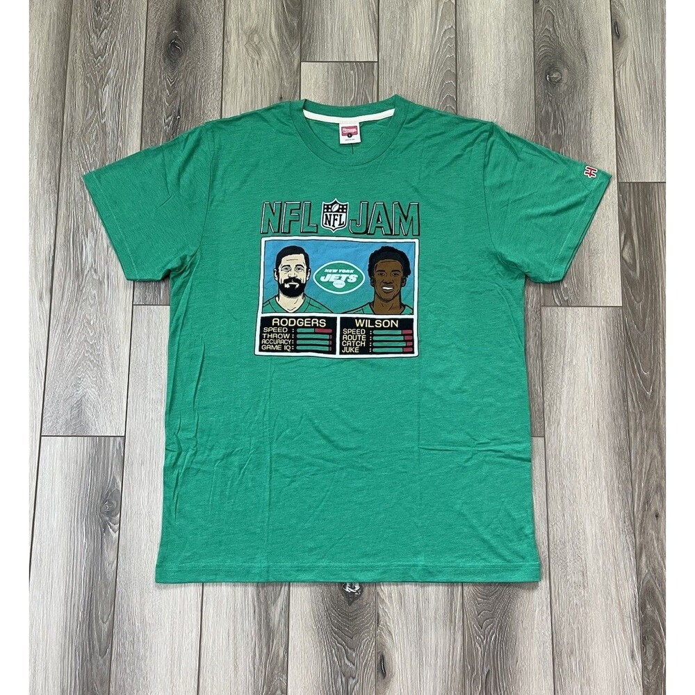 Homage New York Jets Aaron Rodgers/Garrett Wilson NFL Jam T-Shirt Men’s Sz Large